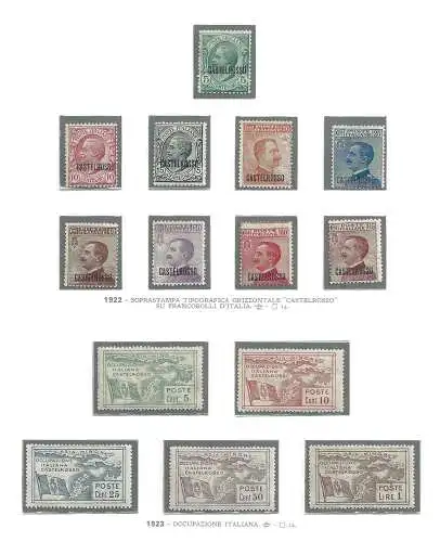 1922-23 CASTELROSSO, Nr. 1/14 14 Werte MLH/*