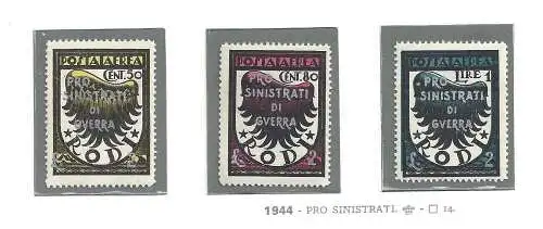 1944 EGEO Occ. Deutsch, PA 56/58 3 Werte postfrisch/**