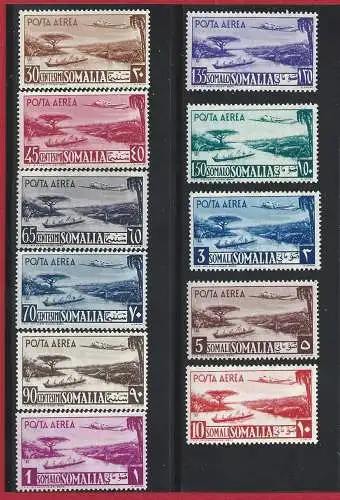 1950/51 SOMALIA AFIS, Luftpost 1/11 MNH/**