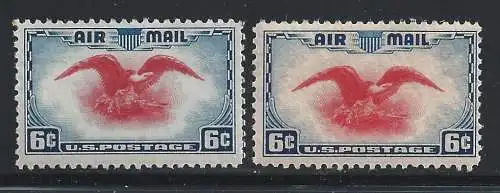 1938 USA, Luftpost 23+23a 2 Werte MNH ** VOLLGUMMI