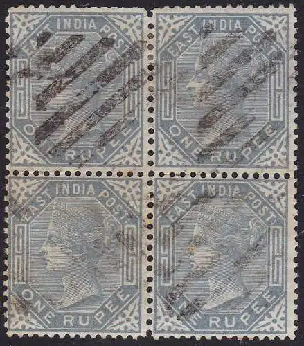 1874 INDIEN, SG 79 4er Block GEBRAUCHT