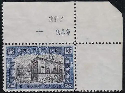 1928 Italien - Königreich, - Miliz II, Nr. 222 N. TABELLE 207/249 POSTFRISCH**