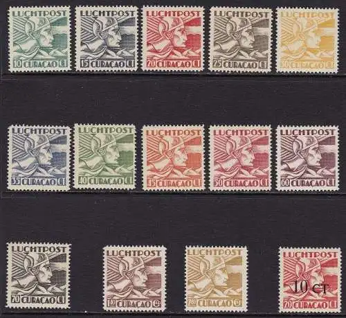 1931-41 CURACAO - PA Nr. 4/15 (MLH/*) + 16 (MNH/**) 14 Werte