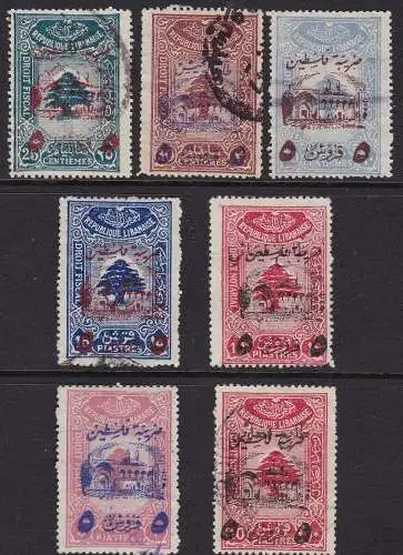 1945 GROSSLIBANON - Maury Nr. 201 Libanesische Armata 5 Pi. 7 Marken je 550 Euro