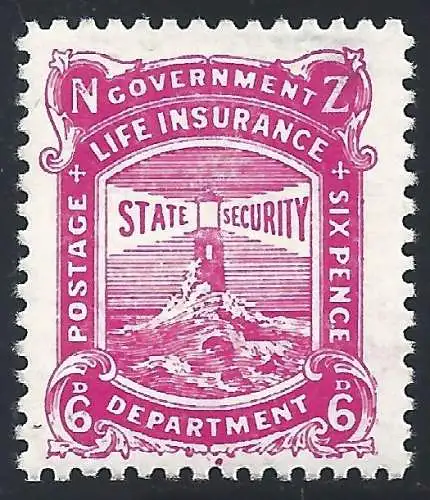 1913-20 NEUSEELAND - Yv. Service 51 6p. rosa MLH*