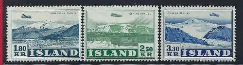 1952 ISLAND, Luftpost Nr. 27/29 - 3 Werte gemischt - postfrisch**