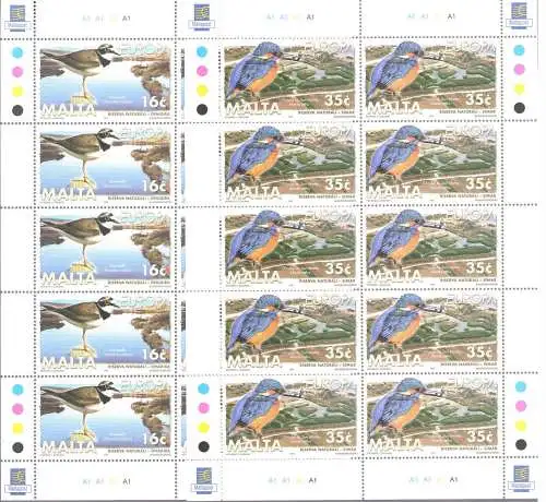 1999 EUROPA CEPT Malta 2 Minifogli 10 val Parques Naturali MNH **