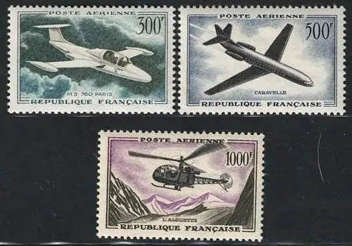 1957-59 FRANKREICH, Luftpost Nr. 35/37 - postfrisch**