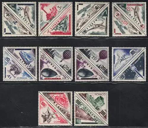 1956 MONACO, aufgedruckte Steuermarken # 453/72 - postfrisch **