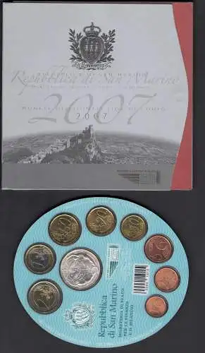 2007 Republik San Marino, Divisionsmünzen Staatssekretariat - FDC