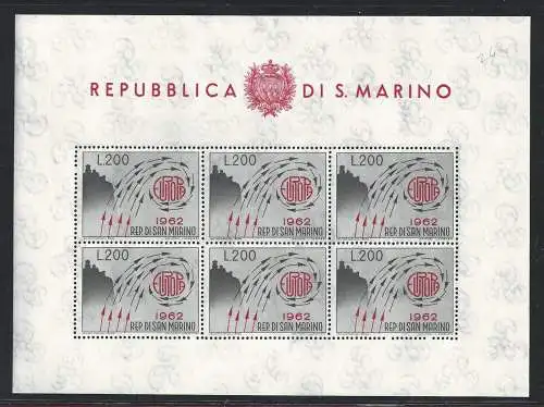 1962 SAN MARINO, BF Nr. 24 Europa 62 MNH/**