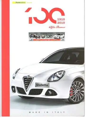 2010 Italien - Republik, Folder - Made in Italia - Alfa Romeo Nr. 220 MNH **