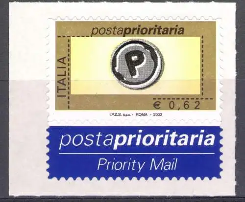 2003 Republik Priority Post 0,62 Euro Gelbgold Schwarz Grau Nr. 2764 postfrisch **