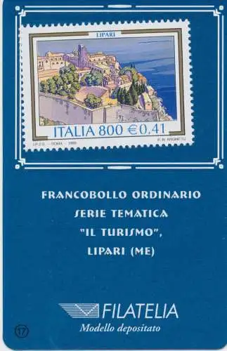 1999 Italien - Republik, Philateliekarte, Tourismus Lipari, 0,41 Euro