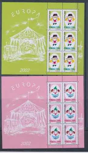 2002 EUROPA CEPT Rumänien Nr. 2 Minifogli Circus MNH **