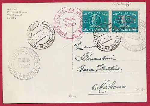 1949 Republik - Autorisierte Zustellung Nr. 8 + privater Überdruck auf Postkarte