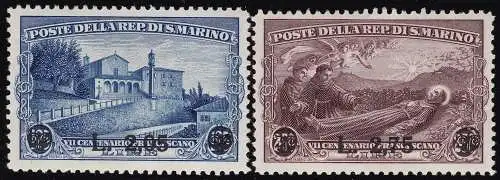 1936 SAN MARINO, Nr. 208/209 - San Francesco - Serie mit zwei Werten - postfrisch **