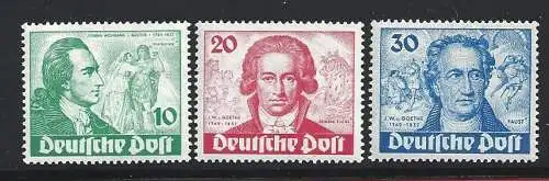 1949 BERLIN - BERLIN, Nr. 51/53, Goethe 3 Werte, postfrisch**