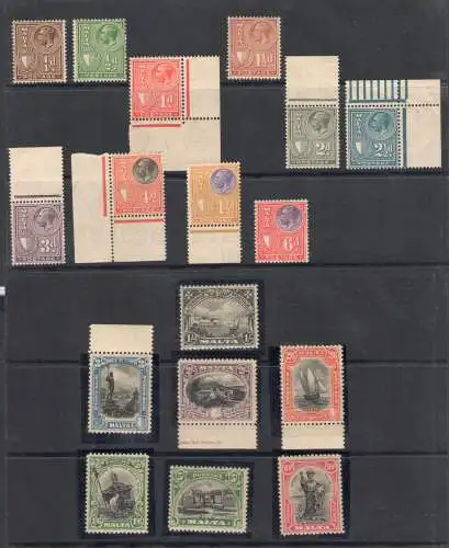 1926-27 MALTA - Bildnisse von König Georg V. und Ansichten, Inschrift Porto 17 Werte - Stanley Gibbons Nr. 157-172 - postfrisch **