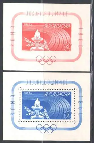 1960 Rumänien, Yvert n. 47/48 - Olympische Zettel - postfrisch **