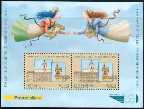 2006 Italien Die beiden Republiken Gemeinsame Ausgabe mit San Marino BF 42 MNH **