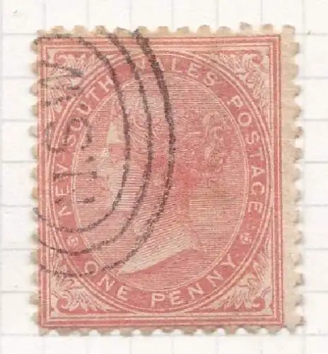 1864 NEW SOUTH WALES - SG 186 1d rot matt GEBRAUCHT