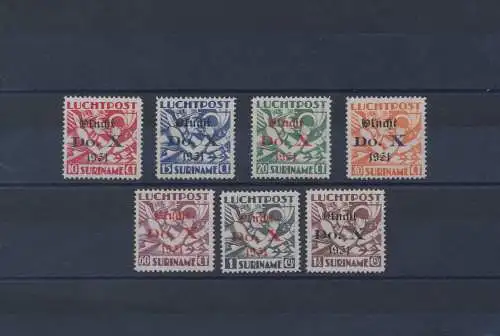 1931 SURINAME - Luftpost Nr. 10A/10G 7er Set DO-X - MLH*/MNH** - Garantie Stempel