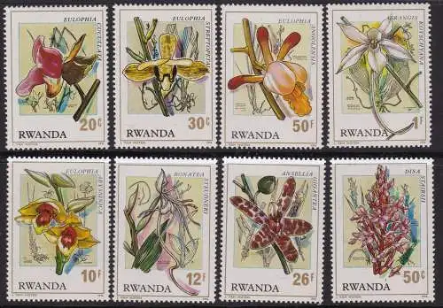 1976 REPUBLICA RUANDAISE, COB Nr. 781/788 Orchideen 8 v. MNH/**