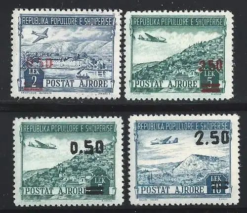 1952-53 ALBANIEN, Luftpost Yvert Nr. A50-53 - MLH*