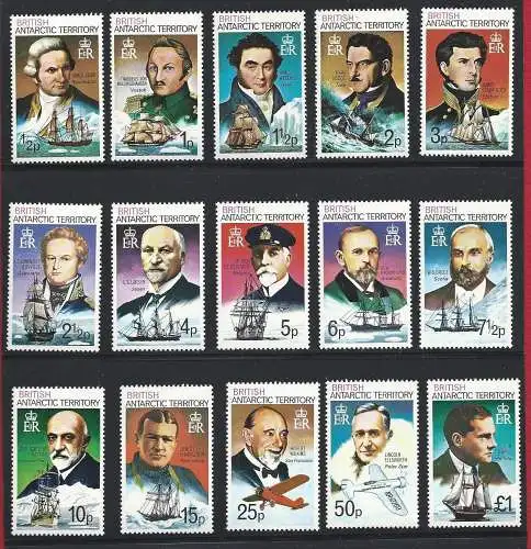 1973 BRITISCHE ANTARKTIS, Ordentliche, Navigatoren und Flieger, Yver 45/59 - MNH **