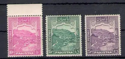 1948-57 PAKISTAN - Stanley Gibbons Nr. 41b/43b - dentellati 13 - MNH**