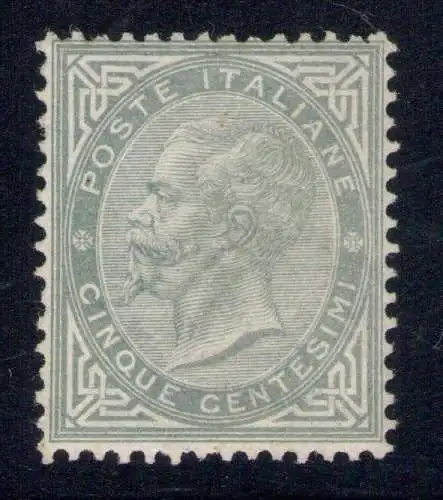 1866 Italia, n. 16T, 5 Cent grün, Tiratura di Turin, MNH **