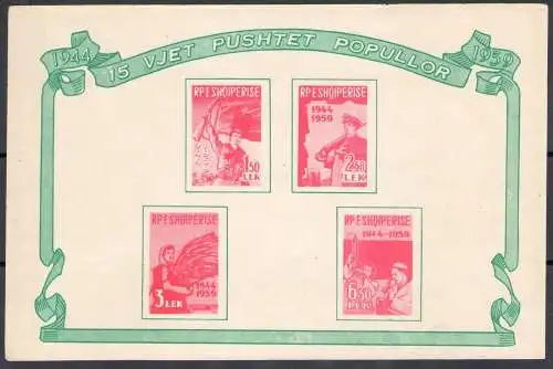 1959 ALBANIEN, 15. Jahrestag der Befreiung, BF 5, MNH **