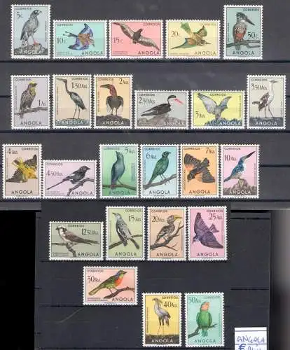 1951 Angola, Vögel - Yvert Nr. 328-51 - 24 Werte - postfrisch **