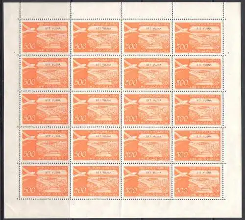 1954 TRIEST B, Hoher Bogenwert Nr. 31, 500 Dinar Orange, postfrisch **