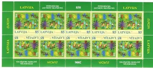 2006 EUROPA CEPT Lettland Kleinblatt Jugendintegration, postfrisch **