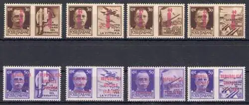 1944 Italienische Sozialrepublik, Kriegspropaganda Nr. 41/I-48/I - MNH**