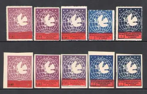 1946 ALBANIEN, Frauenkongress gezahnt + ungezähnt, Yvert Nr. 336-340 (*)