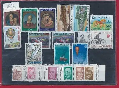 1983 San Marino, postfrisch, kompletter Jahrgang 20 Werte - postfrisch **