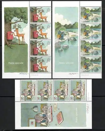 2018 San Marino, Figurierter Eckblock Sonderpost # 193/95 - MNH **