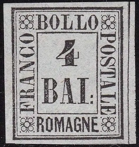 1859 Romagna, Prova del 4 Baj (P4) AUSGESTELLT OHNE GUMMI Raybaudi Zertifikat