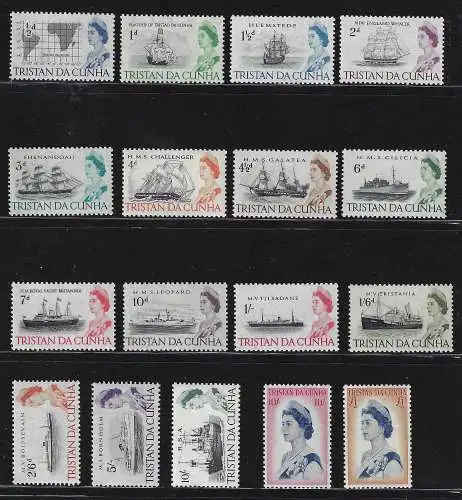 1965-67 Tristan da Cunha - Stanley Gibbons Nr. 71/84, postfrisch**