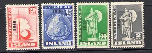 1940 ISLAND, Island nach New York überdruckt1940, Nr. 188A-188D MNH**