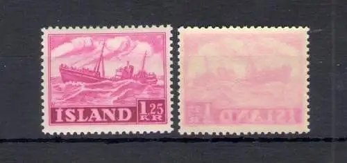 1950 Island, Nationale Aktivitäten, 10 Val Nr. 224-233 MNH ** (1,25 Kr. mit Druckaufkleber)