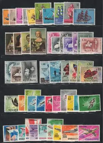 1963 San Marino, kompletter Jahrgang 51 Werte, neu und einwandfrei, postfrisch **