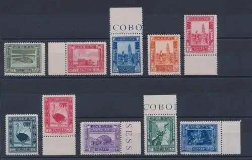 1932 SOMALIA - Malerische Serie, 12 gezahnt, 10 Werte, unvollständige Serie Brüche, postfrisch **