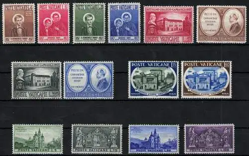 1957 Vatikan, neue Briefmarken, kompletter Jahrgang 14 Werte - postfrisch **