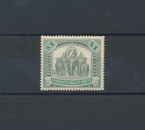 1904 Federation Malaya States - SG Nr. 48, 1 $ grau grün und grün, MLH*