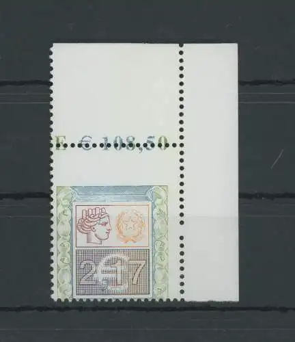 2002 Italien - Republik, Euro 2,17 Hoher polychromer Wert, Ohne Schriftzug Italien, Nr. 2623 - MNH ** - Bogenwinkel