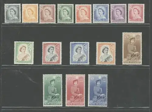 1953-59 NEW ZEALAND - Stanley Gibbons Nr. 723-36 - Elisabeth II zu Pferd - MNH **